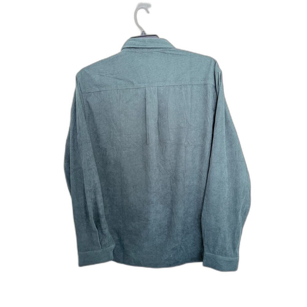 NWT COOFANDY Men’s Green Corduroy Long Sleeve Button-Down Shirt Size Large - Picture 2 of 8